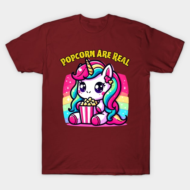 Popcorn Unicorn for Cinema lovers T-Shirt by Japanese Fever